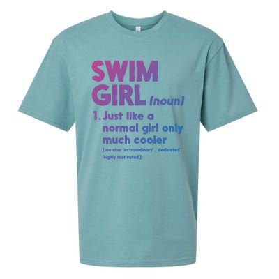 Swim Only Cooler Definition Swimmers Gift Sueded Cloud Jersey T-Shirt