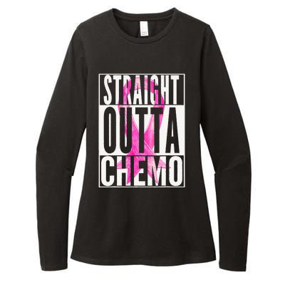 Straight Outta Chemo Breast Cancer Awareness Survivor Funny Womens CVC Long Sleeve Shirt