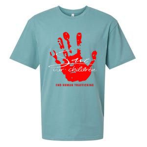 Save Our Children End Human Trafficking Sueded Cloud Jersey T-Shirt