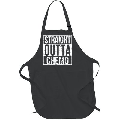 Straight Outta Chemo Battle Cancer Awareness Full-Length Apron With Pockets