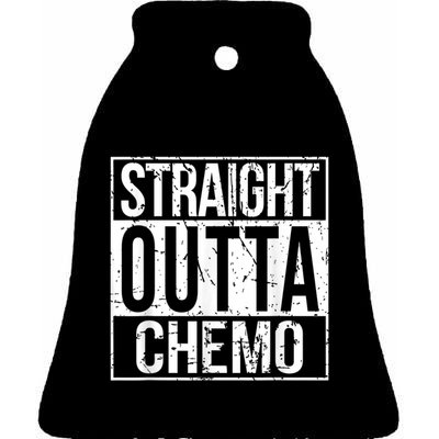 Straight Outta Chemo Battle Cancer Awareness Ceramic Bell Ornament