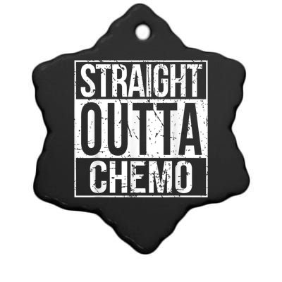 Straight Outta Chemo Battle Cancer Awareness Ceramic Star Ornament