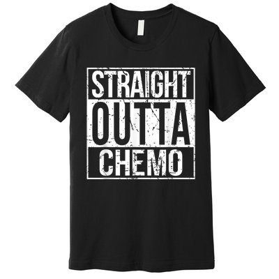 Straight Outta Chemo Battle Cancer Awareness Premium T-Shirt