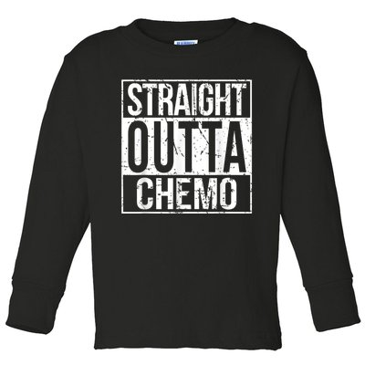 Straight Outta Chemo Battle Cancer Awareness Toddler Long Sleeve Shirt