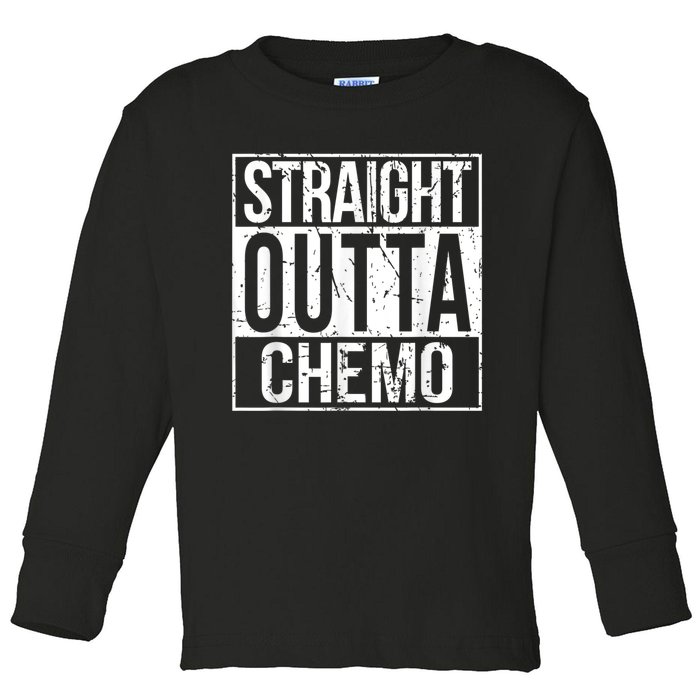 Straight Outta Chemo Battle Cancer Awareness Toddler Long Sleeve Shirt