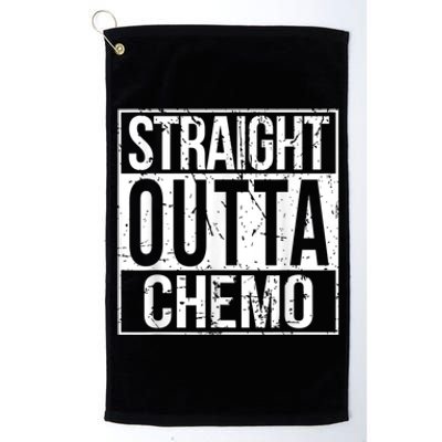 Straight Outta Chemo Battle Cancer Awareness Platinum Collection Golf Towel