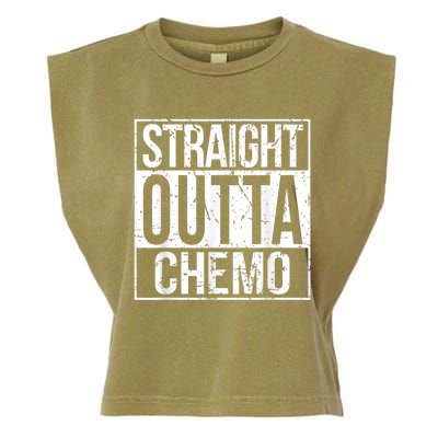 Straight Outta Chemo Battle Cancer Awareness Garment-Dyed Women's Muscle Tee