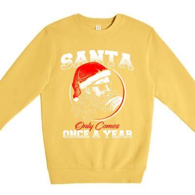 Santa Ony Comes Once A Year Naughty Santa Claus Dirty Joke Gift Premium Crewneck Sweatshirt