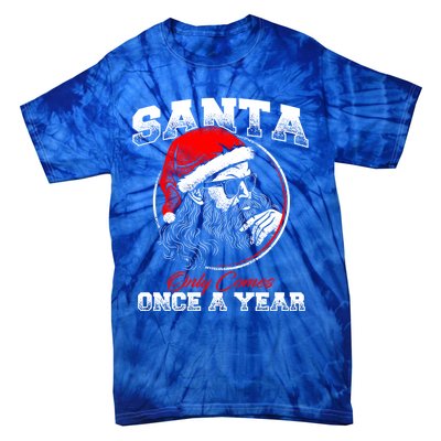 Santa Ony Comes Once A Year Naughty Santa Claus Dirty Joke Gift Tie-Dye T-Shirt