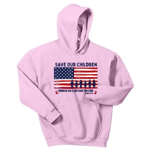 Save Our Children Are Gift From The Lord Freedom USA Flag Kids Hoodie