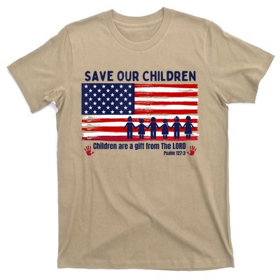 Save Our Children Are Gift From The Lord Freedom USA Flag T-Shirt