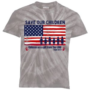 Save Our Children Are Gift From The Lord Freedom USA Flag Kids Tie-Dye T-Shirt