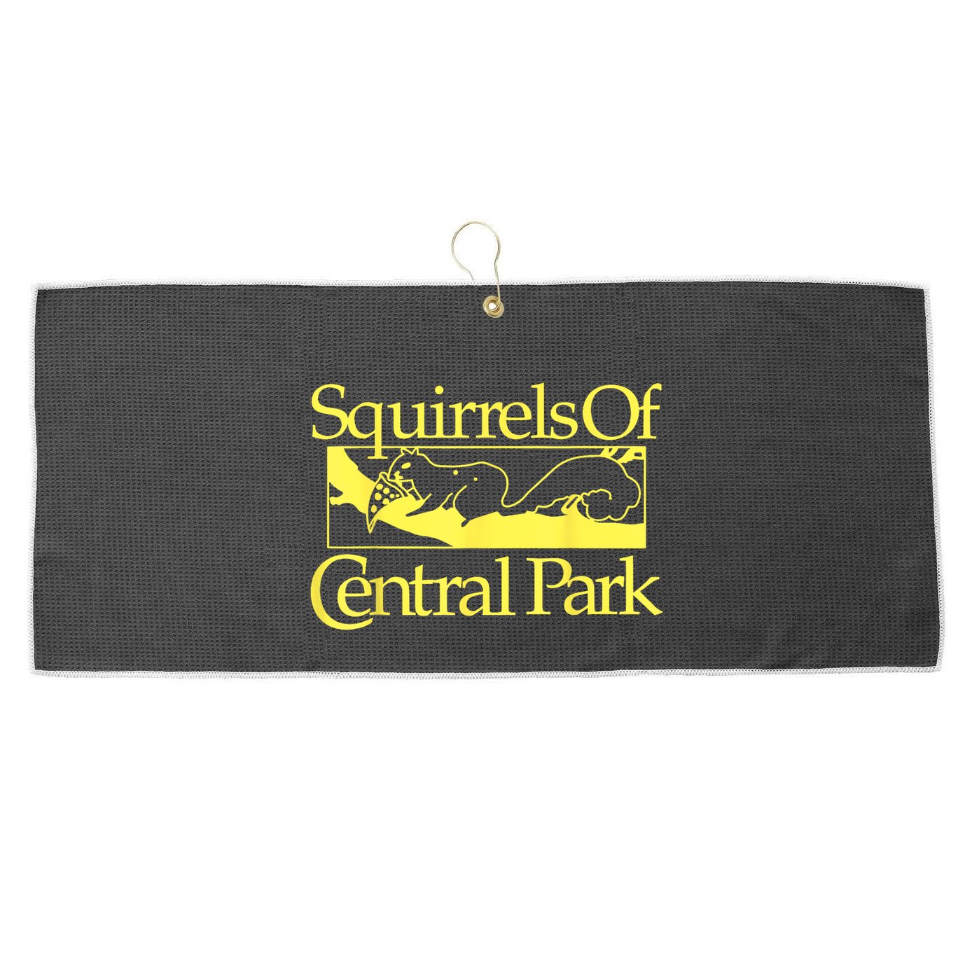 Squirrels Of Central Park Large Microfiber Waffle Golf Towel