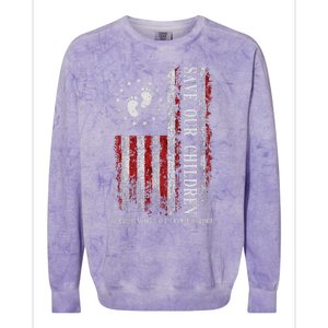 Save Our Children Are Gift From The Lord Freedom USA Flag Colorblast Crewneck Sweatshirt