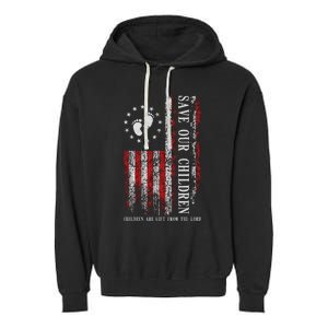 Save Our Children Are Gift From The Lord Freedom USA Flag Garment-Dyed Fleece Hoodie