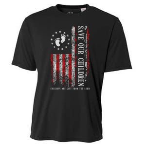 Save Our Children Are Gift From The Lord Freedom USA Flag Cooling Performance Crew T-Shirt