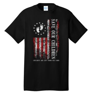 Save Our Children Are Gift From The Lord Freedom USA Flag Tall T-Shirt