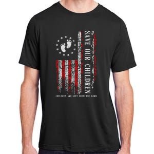 Save Our Children Are Gift From The Lord Freedom USA Flag Adult ChromaSoft Performance T-Shirt