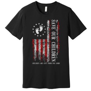 Save Our Children Are Gift From The Lord Freedom USA Flag Premium T-Shirt