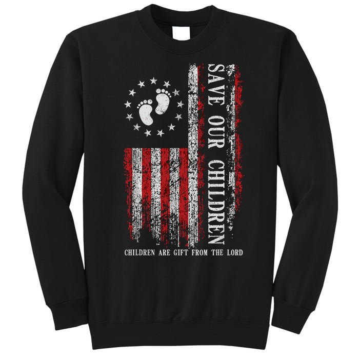 Save Our Children Are Gift From The Lord Freedom USA Flag Tall Sweatshirt