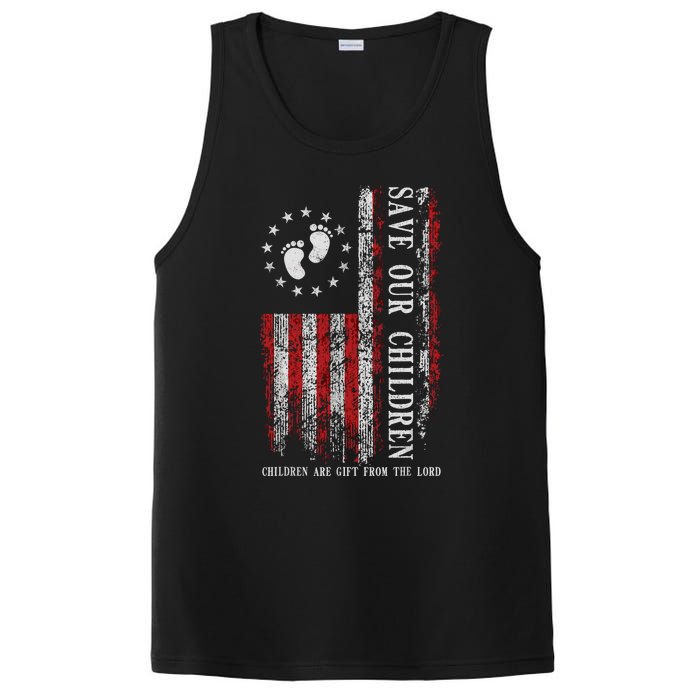 Save Our Children Are Gift From The Lord Freedom USA Flag PosiCharge Competitor Tank