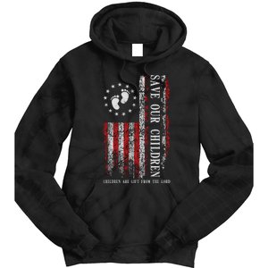 Save Our Children Are Gift From The Lord Freedom USA Flag Tie Dye Hoodie