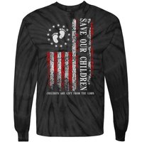 Save Our Children Are Gift From The Lord Freedom USA Flag Tie-Dye Long Sleeve Shirt