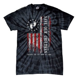 Save Our Children Are Gift From The Lord Freedom USA Flag Tie-Dye T-Shirt