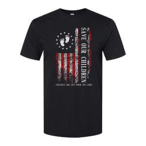 Save Our Children Are Gift From The Lord Freedom USA Flag Softstyle CVC T-Shirt