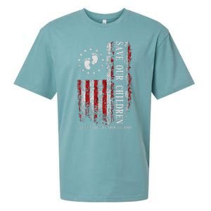 Save Our Children Are Gift From The Lord Freedom USA Flag Sueded Cloud Jersey T-Shirt