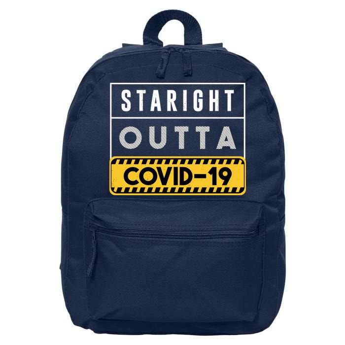 Straight Outta Covid 19 16 in Basic Backpack