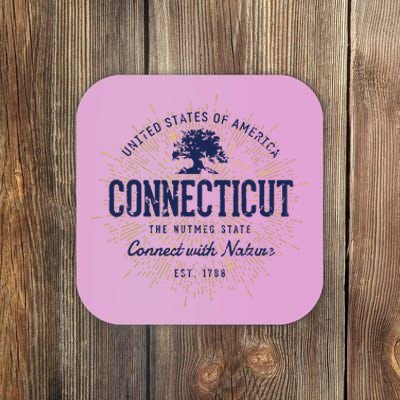 State Of Connecticut Vintage Retro Connecticut Coaster