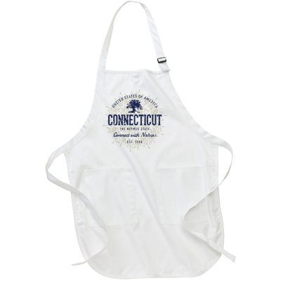 State Of Connecticut Vintage Retro Connecticut Full-Length Apron With Pockets