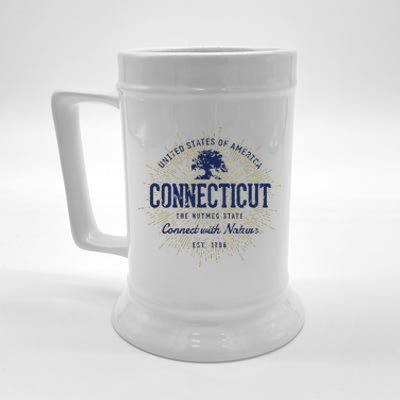 State Of Connecticut Vintage Retro Connecticut Beer Stein