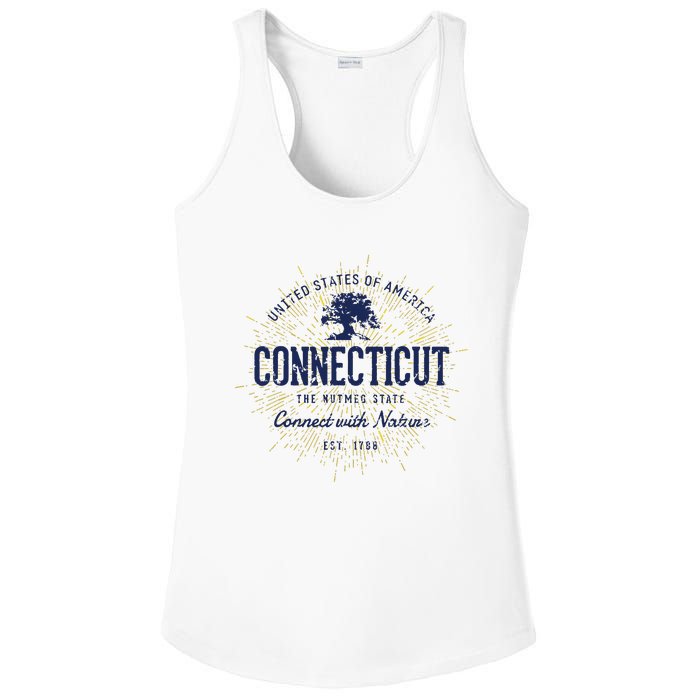 State Of Connecticut Vintage Retro Connecticut Ladies PosiCharge Competitor Racerback Tank