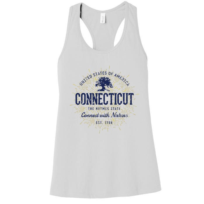 State Of Connecticut Vintage Retro Connecticut Women's Racerback Tank