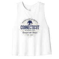 State Of Connecticut Vintage Retro Connecticut Women's Racerback Cropped Tank