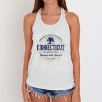 State Of Connecticut Vintage Retro Connecticut Women's Knotted Racerback Tank