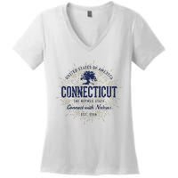 State Of Connecticut Vintage Retro Connecticut Women's V-Neck T-Shirt