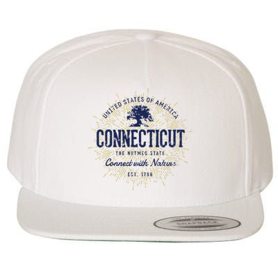 State Of Connecticut Vintage Retro Connecticut Wool Snapback Cap