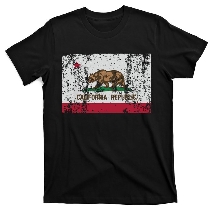 State Of California Flag Vintage Distressed Retro Gift T-Shirt