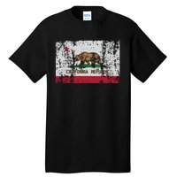 State Of California Flag Vintage Distressed Retro Gift Tall T-Shirt