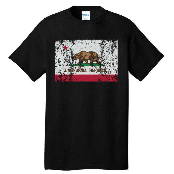 State Of California Flag Vintage Distressed Retro Gift Tall T-Shirt