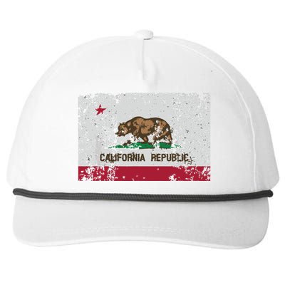 State Of California Flag Vintage Distressed Retro Gift Snapback Five-Panel Rope Hat