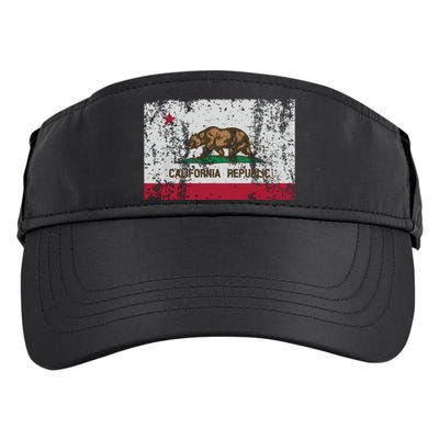 State Of California Flag Vintage Distressed Retro Gift Adult Drive Performance Visor