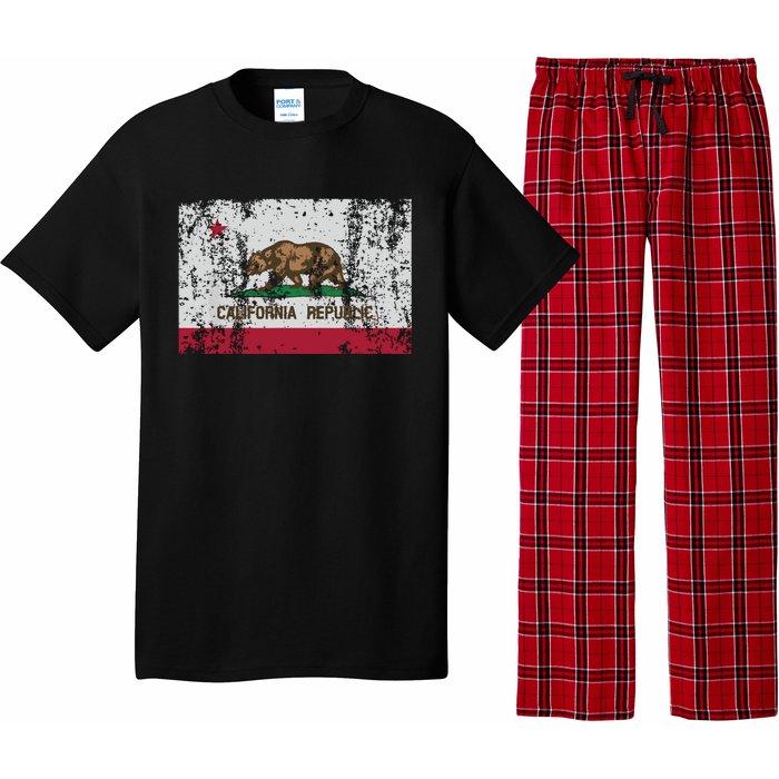 State Of California Flag Vintage Distressed Retro Gift Pajama Set