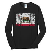 State Of California Flag Vintage Distressed Retro Gift Tall Long Sleeve T-Shirt