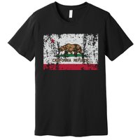 State Of California Flag Vintage Distressed Retro Gift Premium T-Shirt