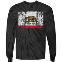 State Of California Flag Vintage Distressed Retro Gift Tie-Dye Long Sleeve Shirt