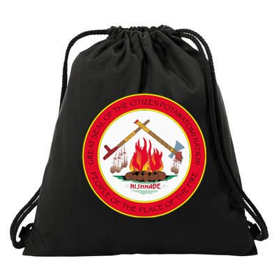 Seal Of Citizen Potawatomi Nation Indian Reservation Drawstring Bag